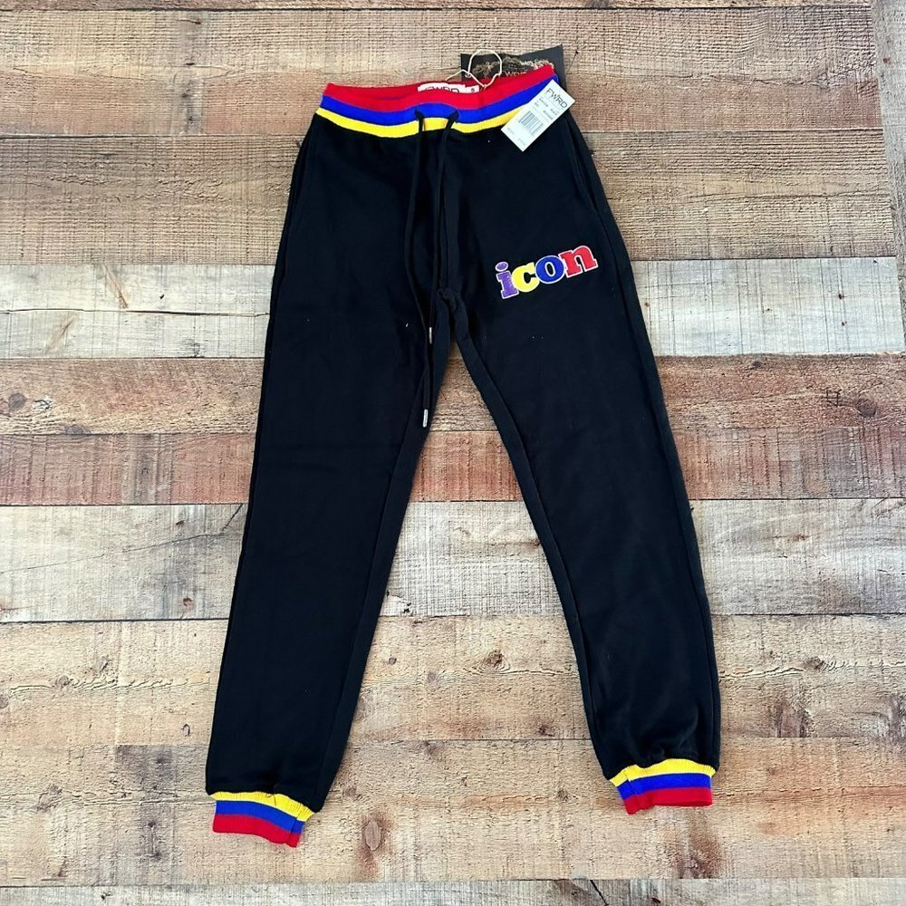 FWRD denim icon print black joggers boy's 8 small